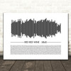 UB40 Red Red Wine Sound Wave Minimal Song Lyric Print