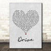 Incubus Drive Grey Heart Song Lyric Quote Print
