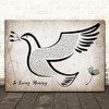 Alter Bridge In Loving Memory Vintage Dove Bird Song Lyric Print
