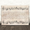 John Miles Music Vintage Music Notes Script Song Lyric Print