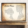 James Arthur Certain Things Man Lady Couple Song Lyric Quote Print