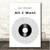 Joni Mitchell All I Want Vinyl Record Song Lyric Print