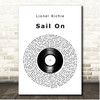 Lionel Richie Sail On Vinyl Record Song Lyric Print