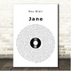Roy Blair Jane Vinyl Record Song Lyric Print