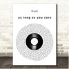 Ruel as long as you care Vinyl Record Song Lyric Print