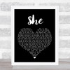 Jen foster She Black Heart Song Lyric Quote Print