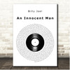 Billy Joel An Innocent Man Vinyl Record Song Lyric Print