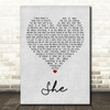 Jen foster She Grey Heart Song Lyric Quote Print