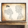 Jen foster She Man Lady Couple Song Lyric Quote Print