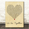 John Travolta & Olivia Newton-John We Go Together Vintage Heart Song Lyric Print