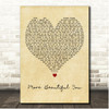Jonny Diaz More Beautiful You Vintage Heart Song Lyric Print