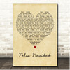 José Feliciano Feliz Navidad Vintage Heart Song Lyric Print