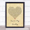 Jessica Simpson You're My Sunday Vintage Heart Song Lyric Quote Print