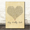 Kip Moore Hey Pretty Girl Vintage Heart Song Lyric Print
