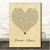 Lady A Never Alone Vintage Heart Song Lyric Print