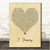 Lukas Graham 7 Years Vintage Heart Song Lyric Print