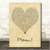 Madeline The Person Mean! Vintage Heart Song Lyric Print