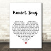 John Denver Annie's Song White Heart Song Lyric Quote Print