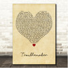 Olly Murs Troublemaker Vintage Heart Song Lyric Print