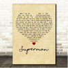 Barbra Streisand Superman Vintage Heart Song Lyric Print