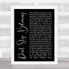 Journey Don't Stop Believing Black Script Song Lyric Quote Print