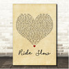 Russ Ride Slow Vintage Heart Song Lyric Print