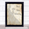 Journey Don't Stop Believing Man Lady Dancing Song Lyric Quote Print