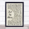 Journey Don't Stop Believing Vintage Script Song Lyric Quote Print