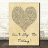 Justin Timberlake Can't Stop The Feeling! Vintage Heart Song Lyric Quote Print