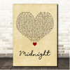 Beth Crowley Midnight Vintage Heart Song Lyric Print