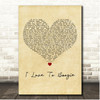T. Rex I Love To Boogie Vintage Heart Song Lyric Print