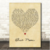 Billie Holiday Blue Moon Vintage Heart Song Lyric Print