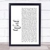 Kane Brown Work White Script Song Lyric Quote Print