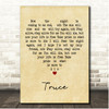 Twenty One Pilots Truce Vintage Heart Song Lyric Print