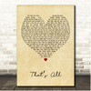 Will Downing That's All Vintage Heart Song Lyric Print