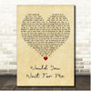 Brett Young Would You Wait For Me Vintage Heart Song Lyric Print