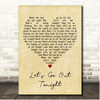 Craig Armstrong Lets Go Out Tonight Vintage Heart Song Lyric Print