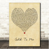Dirty Heads Gold To Me Vintage Heart Song Lyric Print