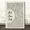 Kings Of Leon Back Down South Vintage Script Song Lyric Quote Print