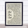 Kings Of Leon Back Down South Vintage Script Song Lyric Quote Print