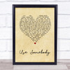Kings Of Leon Use Somebody Vintage Heart Song Lyric Quote Print