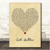 Frank Turner Get Better Vintage Heart Song Lyric Print