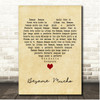 Andrea Bocelli Besame Mucho Vintage Heart Song Lyric Print