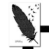 KSI Holiday Black & White Feather & Birds Song Lyric Print