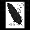 Wilson Phillips Hold On Black & White Feather & Birds Song Lyric Print