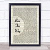 Lady Gaga Born This Way Vintage Script Song Lyric Quote Print