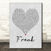 Lana Del Rey Freak Grey Heart Song Lyric Quote Print