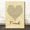 Lana Del Rey Freak Vintage Heart Song Lyric Quote Print