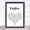 Lauren Wood Fallen White Heart Song Lyric Quote Print