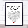 Leona Lewis Footprints In The Sand White Heart Song Lyric Quote Print